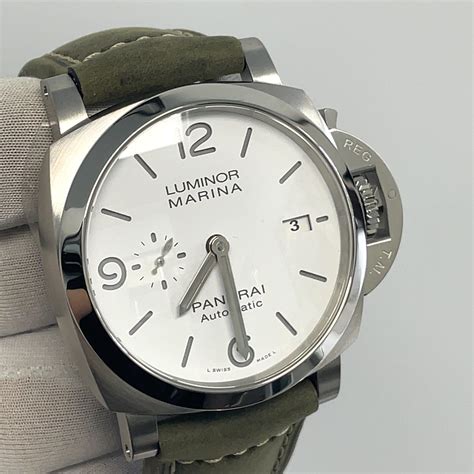 panerai luminor gmt white face|Panerai Luminor marina esteel.